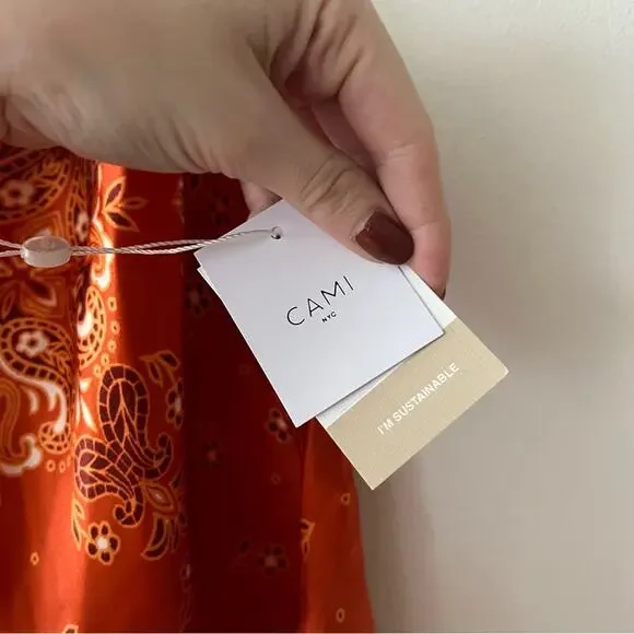 Cami NYC Orange Silk Tank Top - Picture 8 of 8